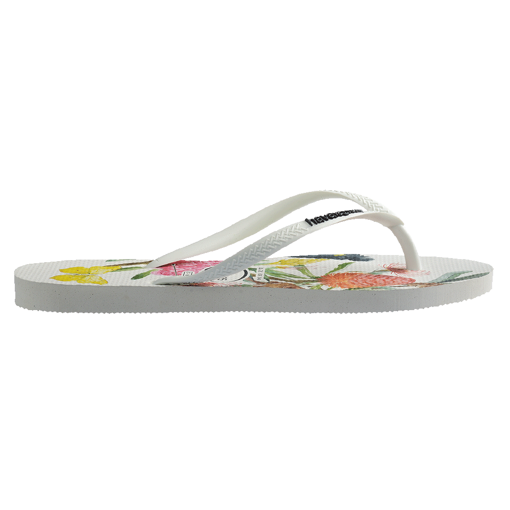 Havaianas Slim Flora White/White in White