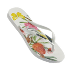 Havaianas Slim Flora White/White in White