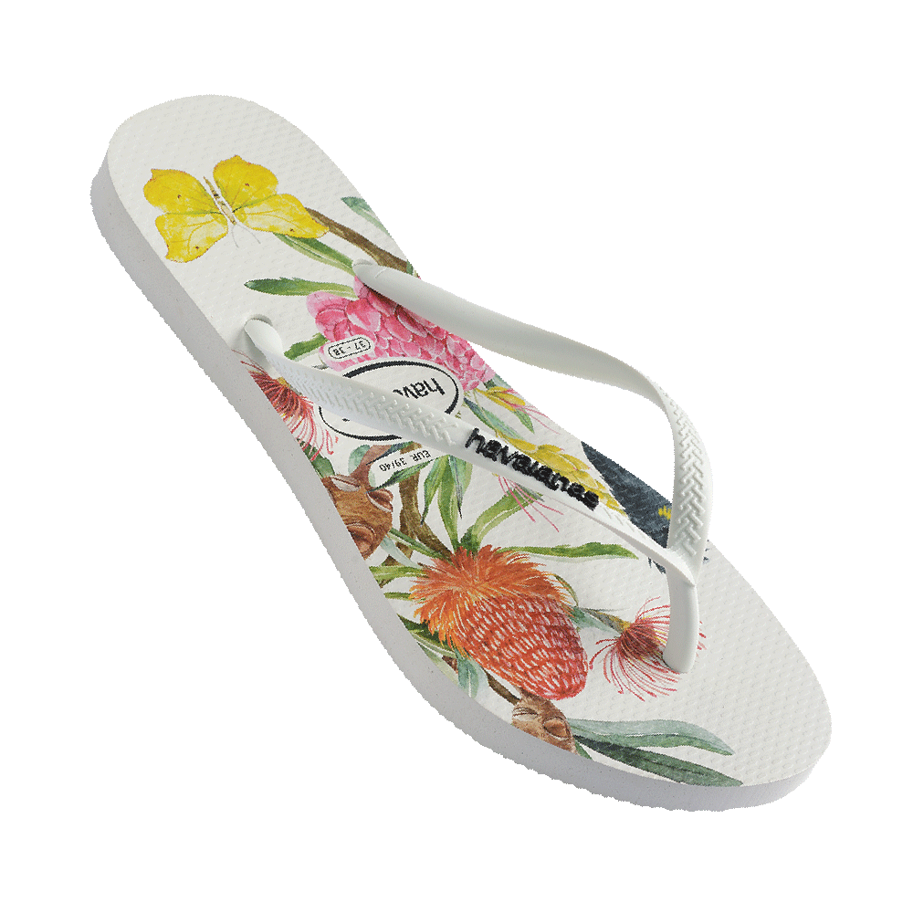 Havaianas Slim Flora White/White in White