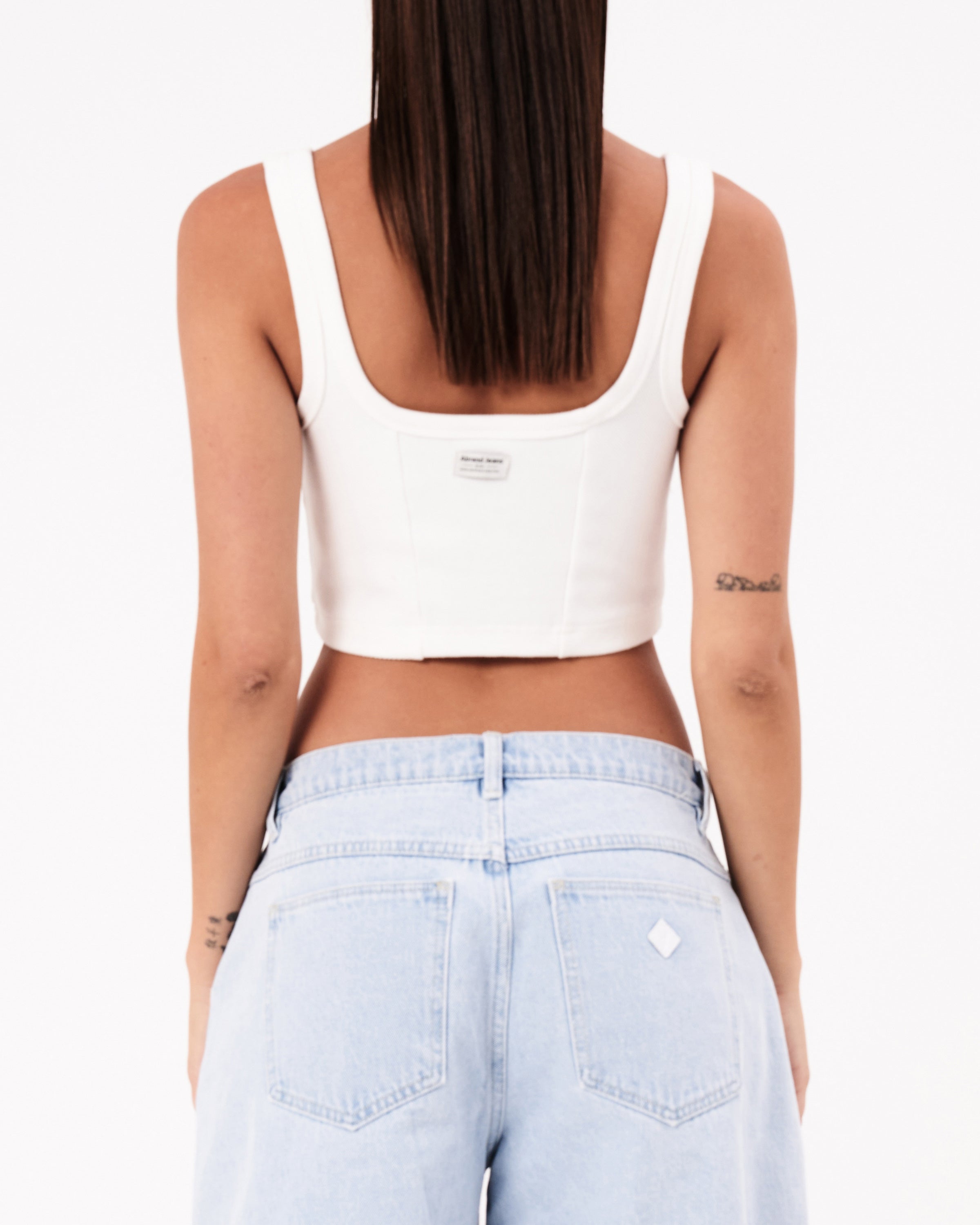 Abrand Jeans Heather Icon Corset Top in WHITE SAND