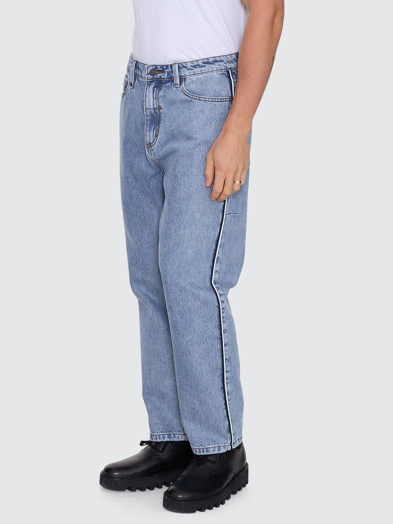 Thrills Co Heavy Voltage Slacker Relaxed Denim Jean - Garage Blue in Garage Blue