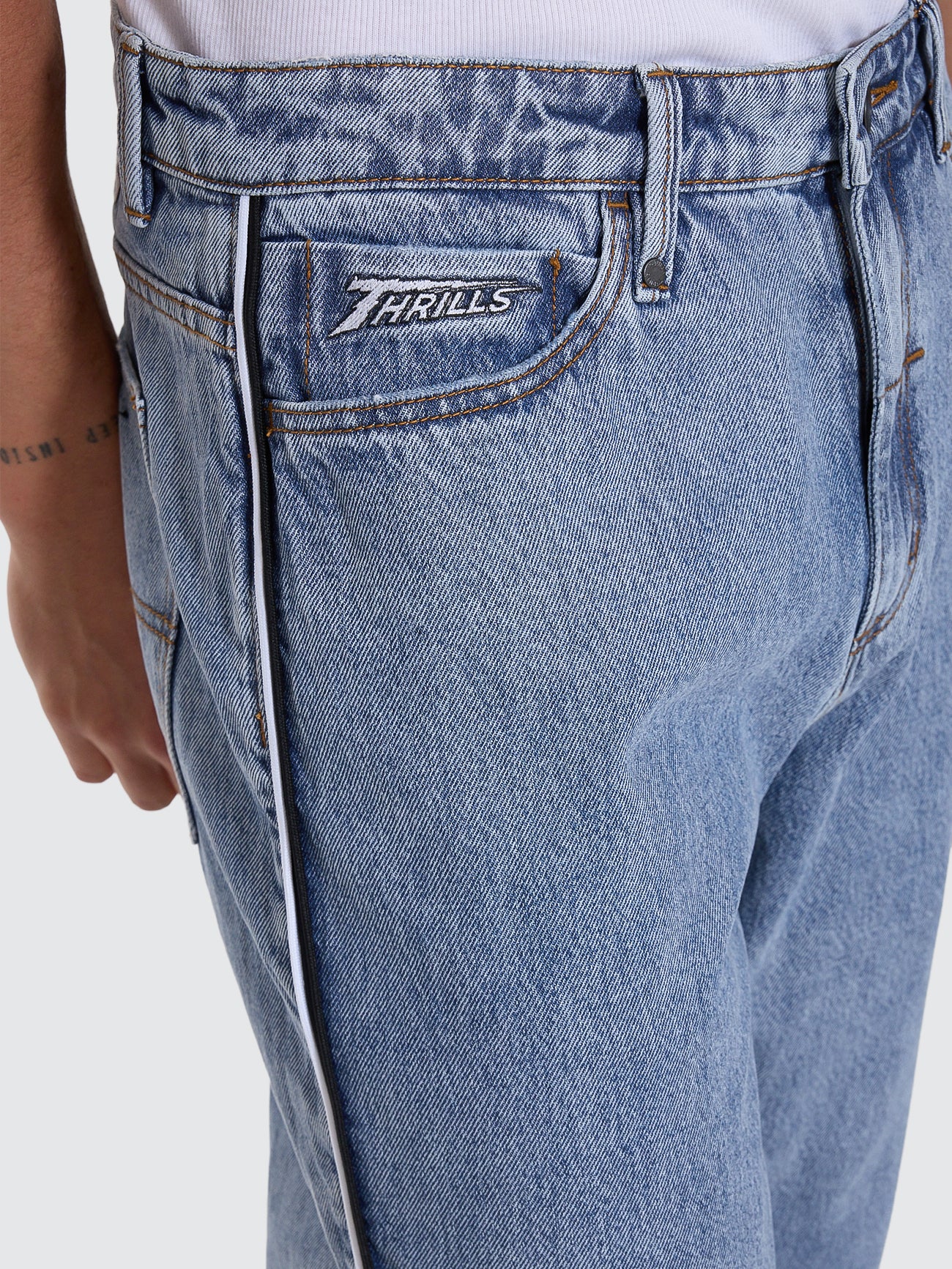 Thrills Co Heavy Voltage Slacker Relaxed Denim Jean - Garage Blue in Garage Blue