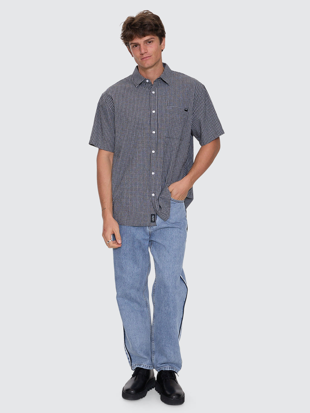 Thrills Co Heavy Voltage Slacker Relaxed Denim Jean - Garage Blue in Garage Blue