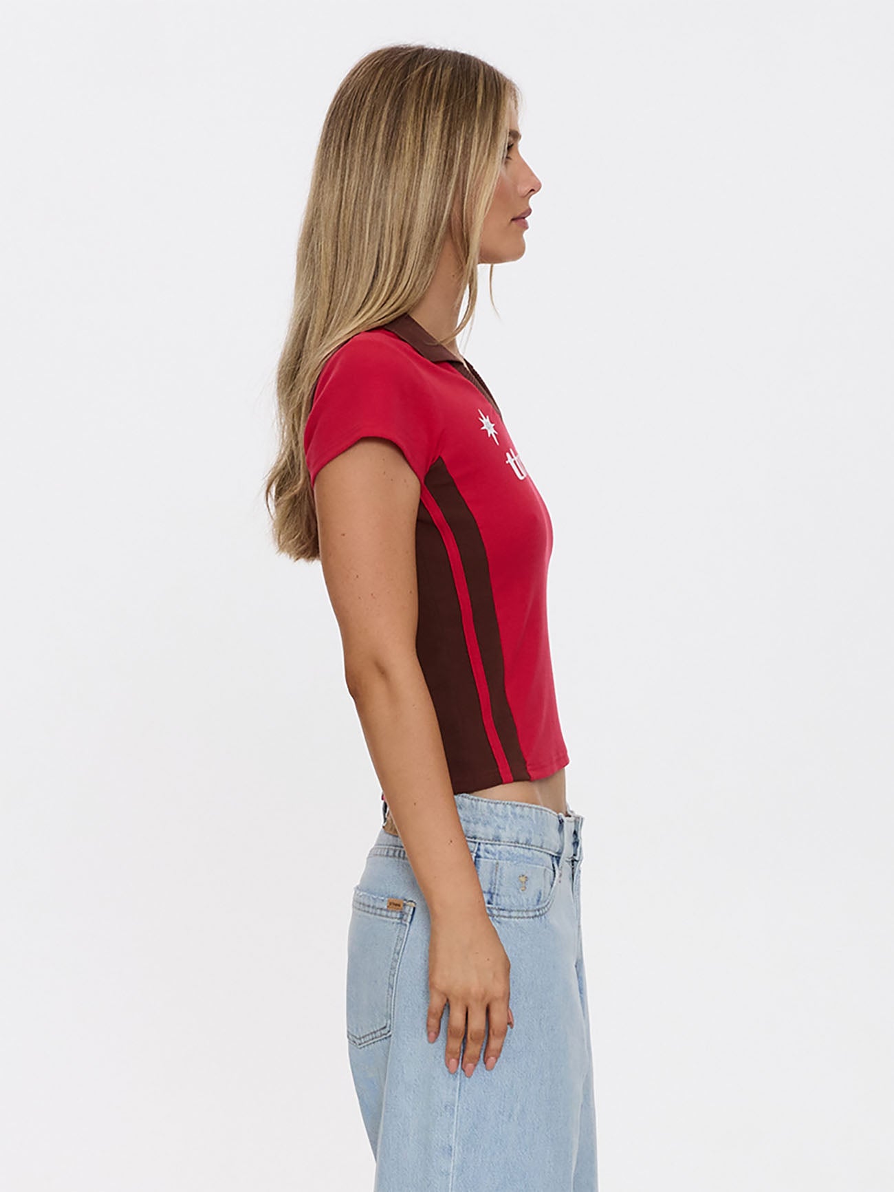 Thrills Co Hot Shot Polo Club Tee - Cherry in Cherry