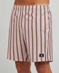 The Mad Hueys Hueys Stripe | 18" Swim Volley Short in STONE
