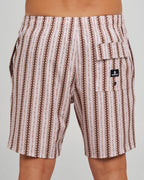 The Mad Hueys Hueys Stripe | 18" Swim Volley Short in STONE