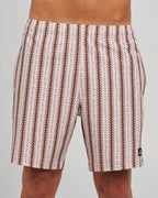 The Mad Hueys Hueys Stripe | 18" Swim Volley Short in STONE