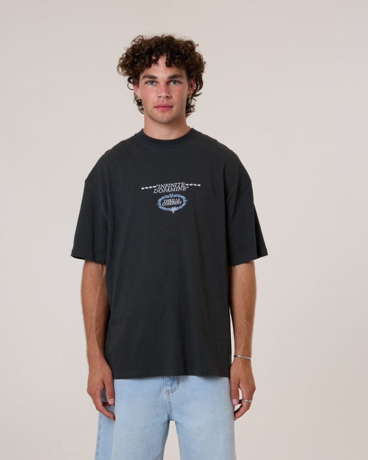 Thrills Inifinite Dopamine Box Fit Oversize Tee - Pirate Black in Pirate Black