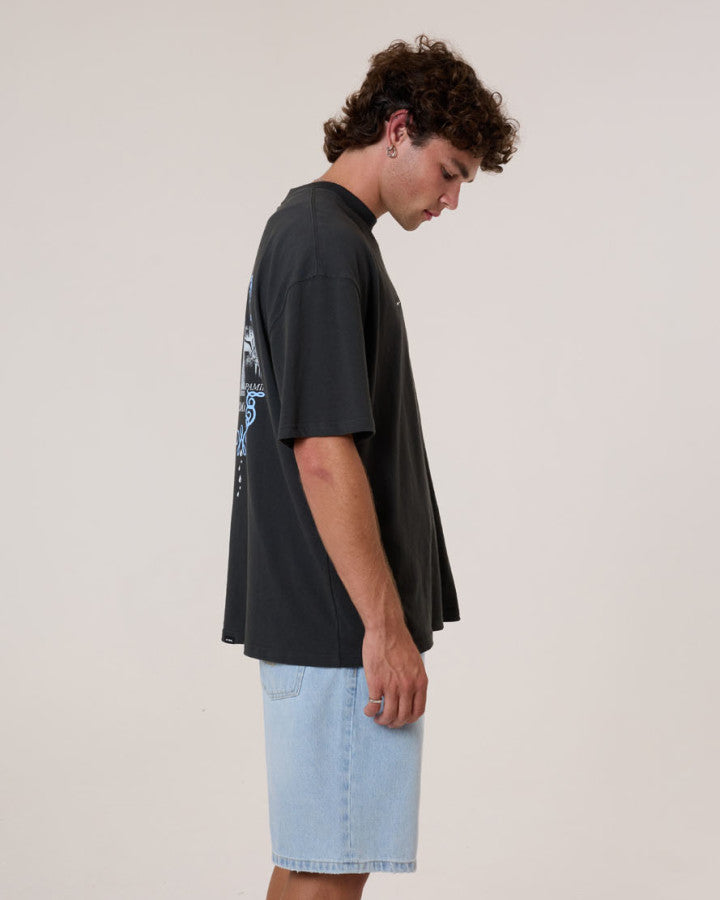 Thrills Inifinite Dopamine Box Fit Oversize Tee - Pirate Black in Pirate Black