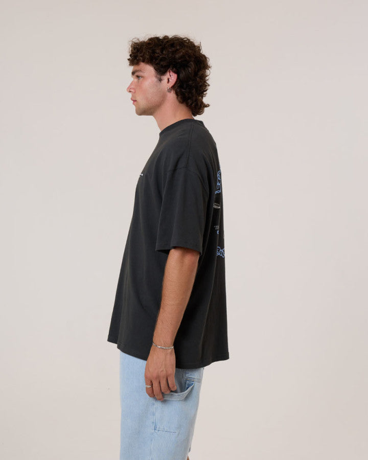 Thrills Inifinite Dopamine Box Fit Oversize Tee - Pirate Black in Pirate Black