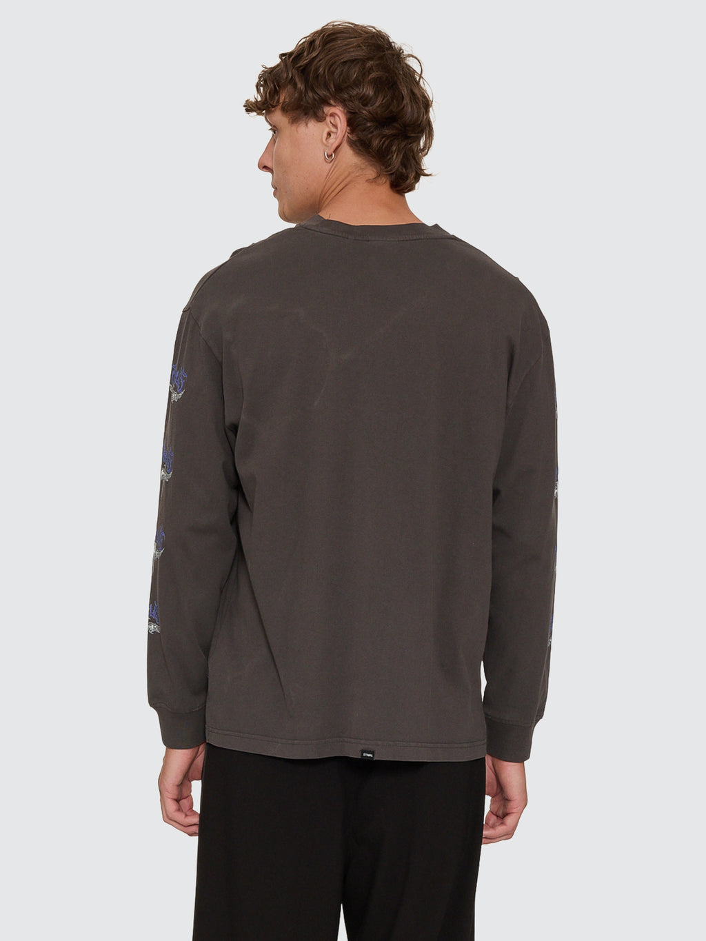 Thrills Co Into The Void Oversize Box Crop Long Sleeve Tee - Dark Merch Black in Dark Merch Black