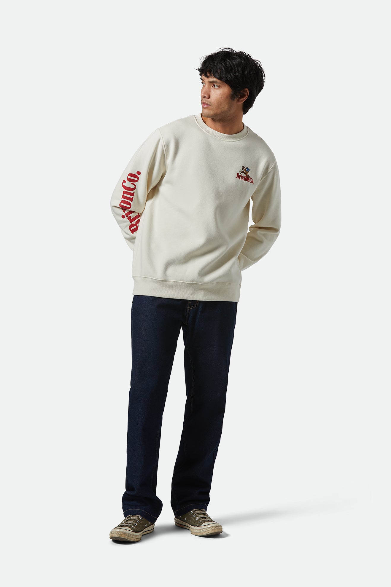 Brixton Inwood Crew in EGRET WHITE