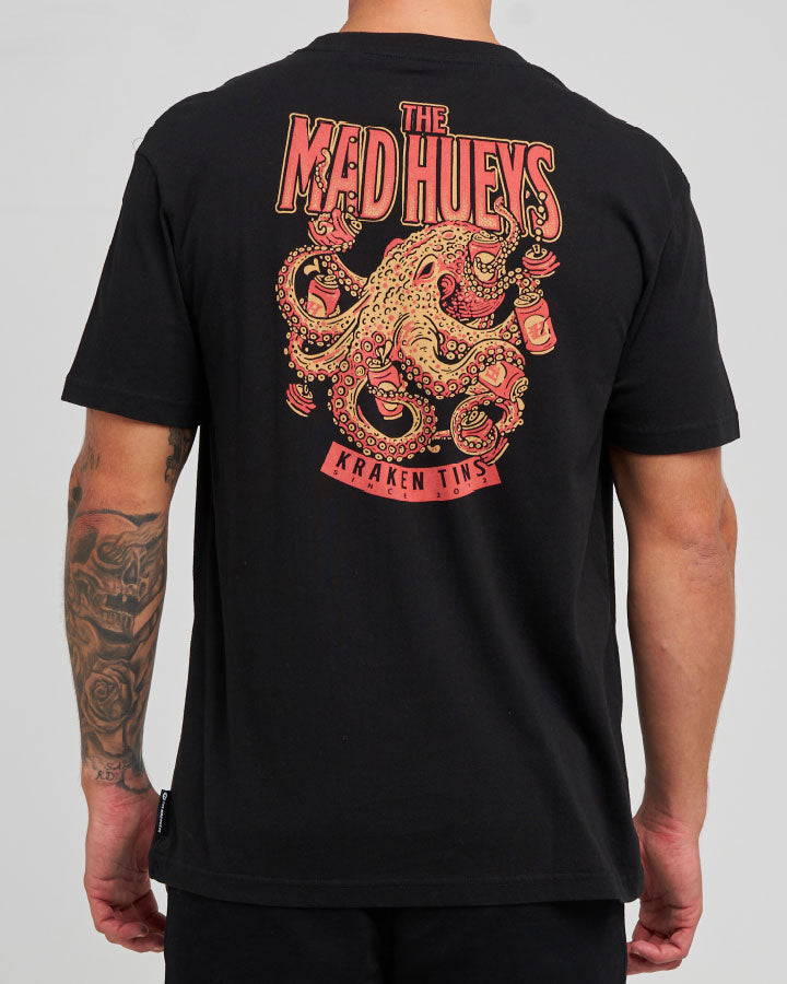 The Mad Hueys Kraken Tins | Ss Tee in BLACK