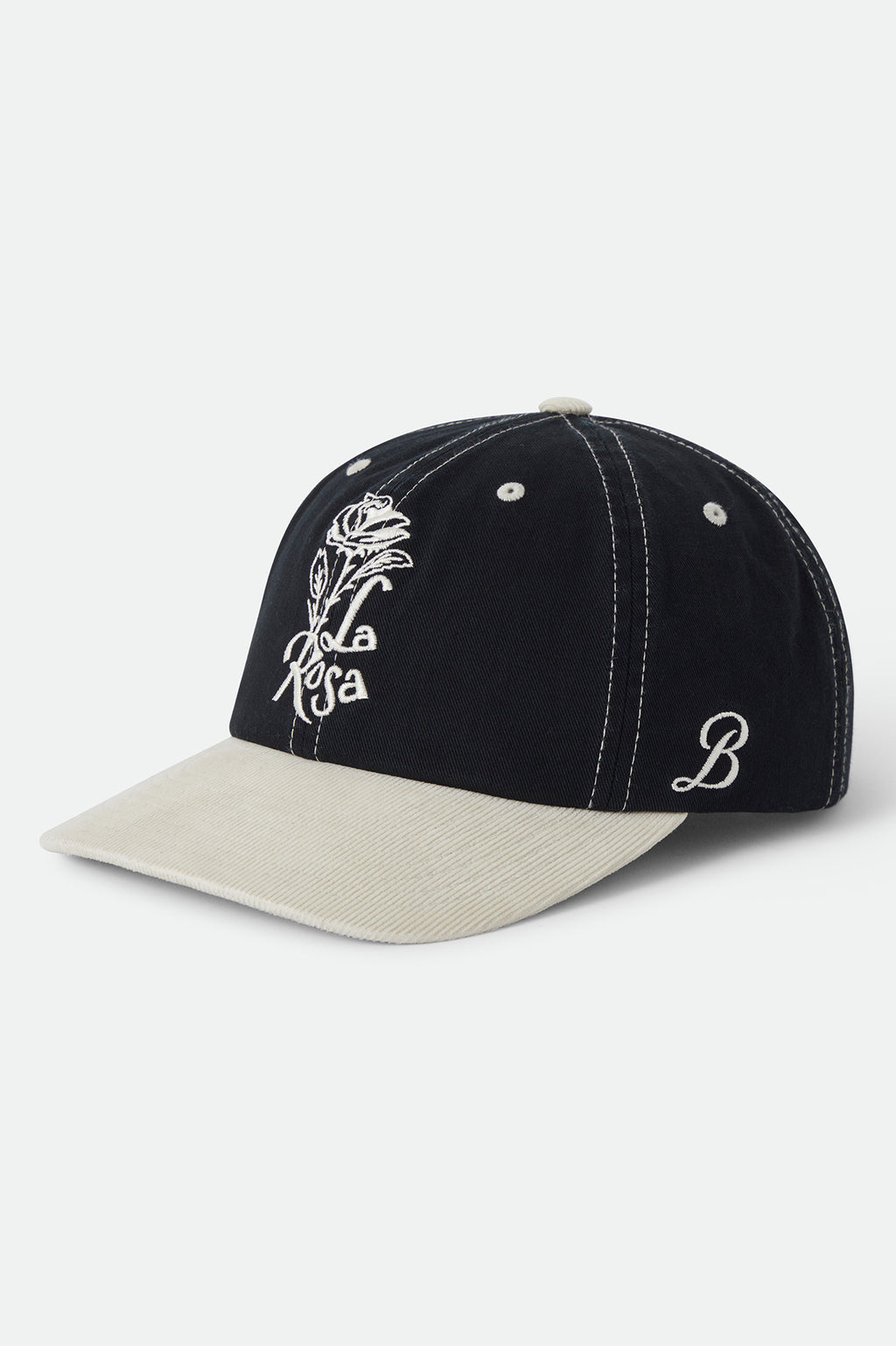 Brixton La Rosa Adjustable Hat in BLACK/WHITECAP CORD
