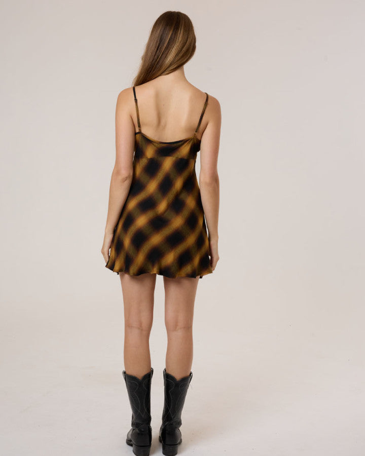 Thrills Lost Signal Mini Dress - Bronze in Bronze