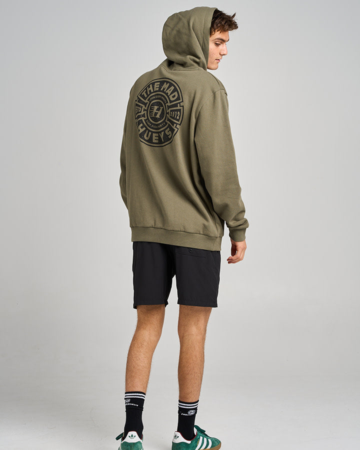 The Mad Hueys Mad Series | Hooded Pullover - Olive in OLIVE