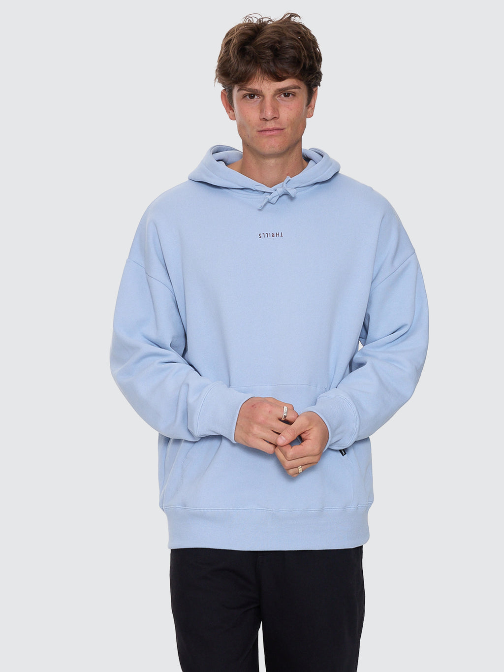 Thrills Co Minimal Thrills Slouch Pull On Hood - Placid Blue in Placid Blue