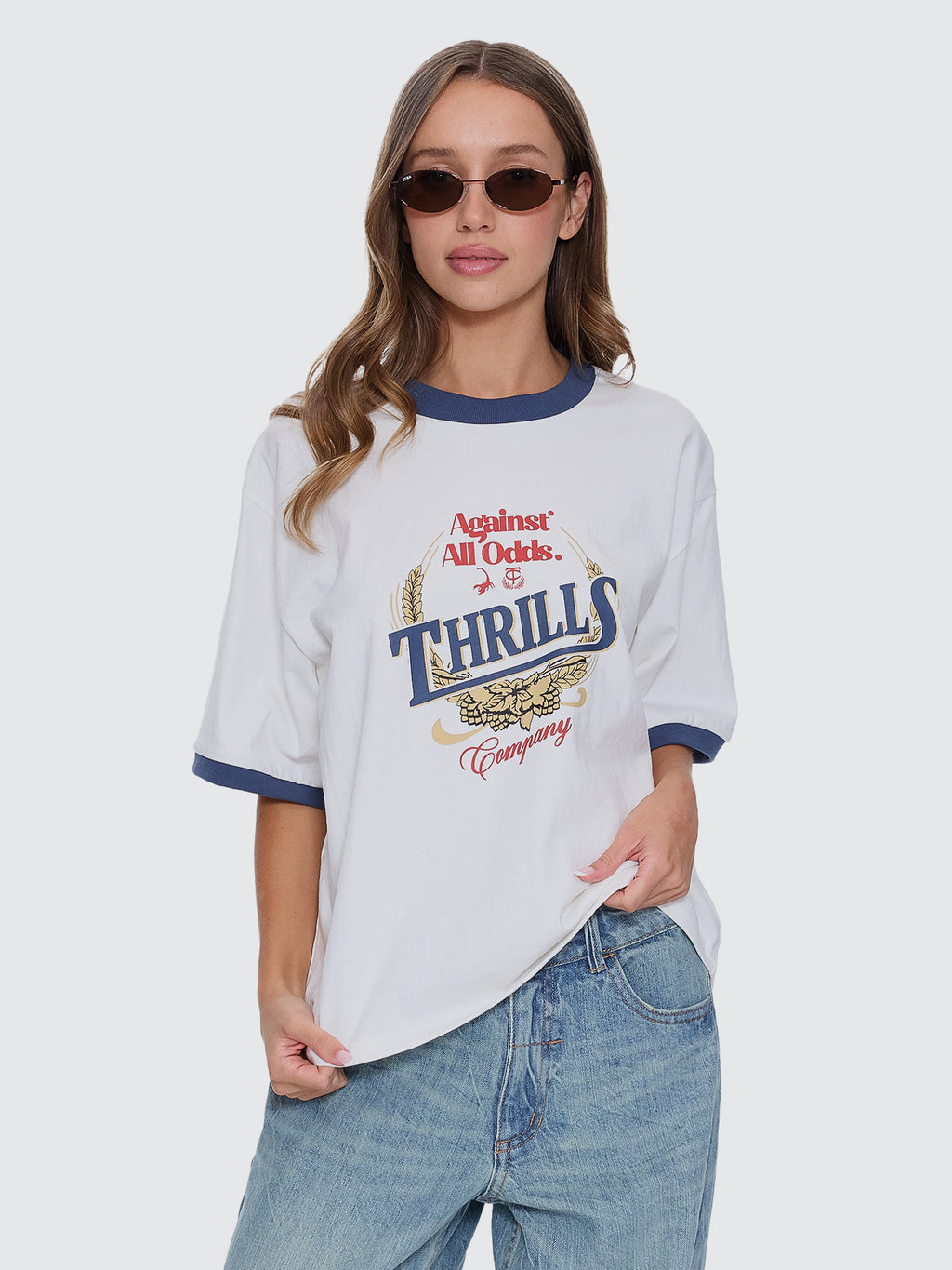 Thrills Co Never Better Square Tee - Dirty White in Dirty White
