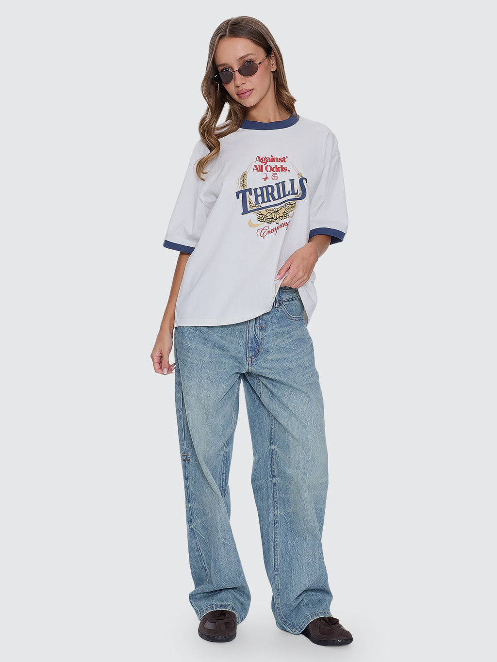 Thrills Co Never Better Square Tee - Dirty White in Dirty White