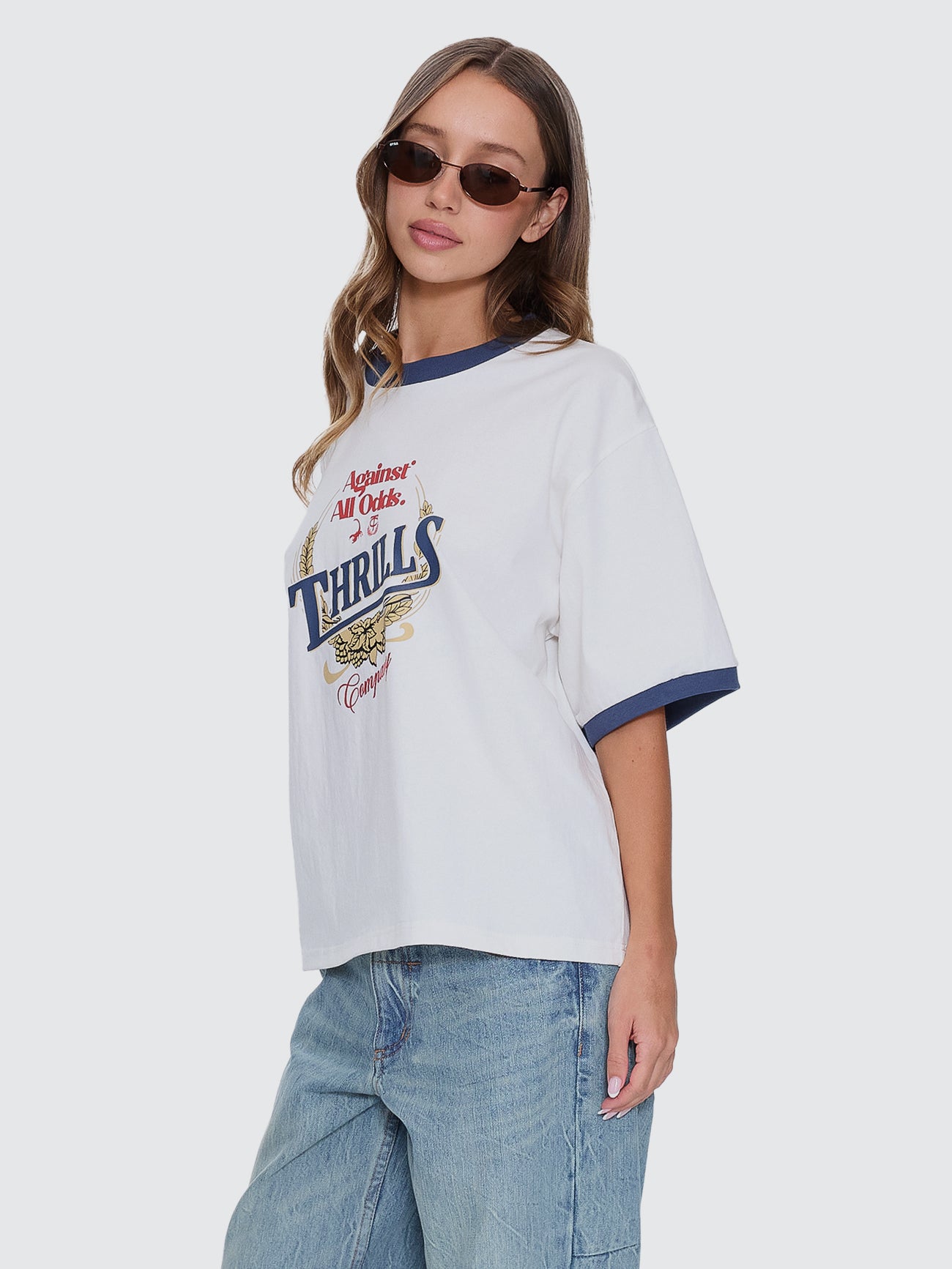 Thrills Co Never Better Square Tee - Dirty White in Dirty White