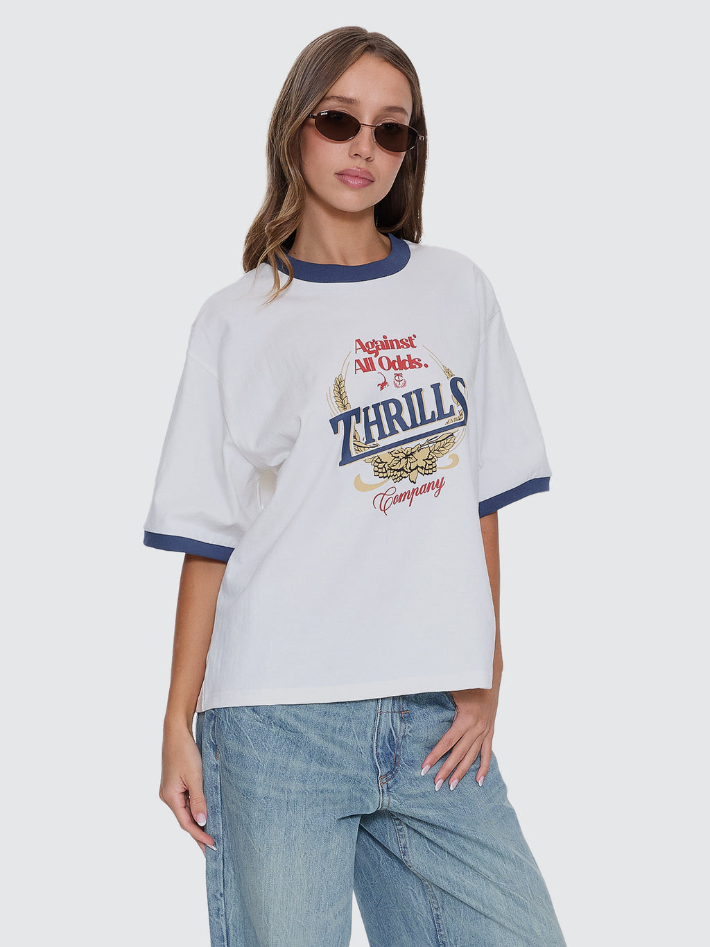 Thrills Co Never Better Square Tee - Dirty White in Dirty White
