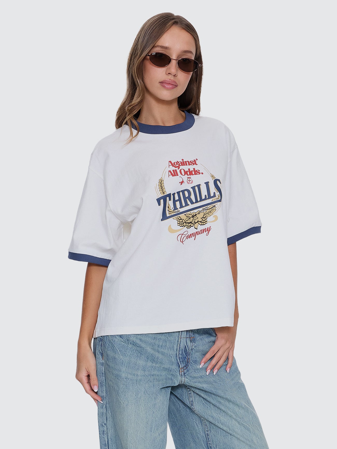 Thrills Co Never Better Square Tee - Dirty White in Dirty White