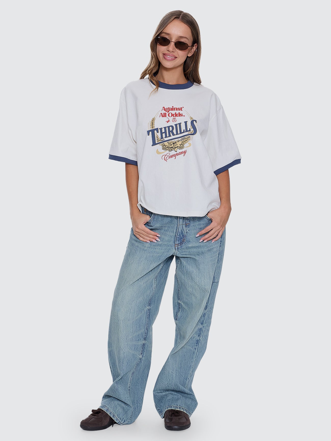 Thrills Co Never Better Square Tee - Dirty White in Dirty White