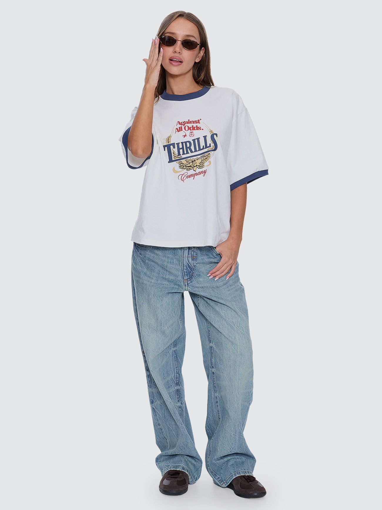 Thrills Co Never Better Square Tee - Dirty White in Dirty White