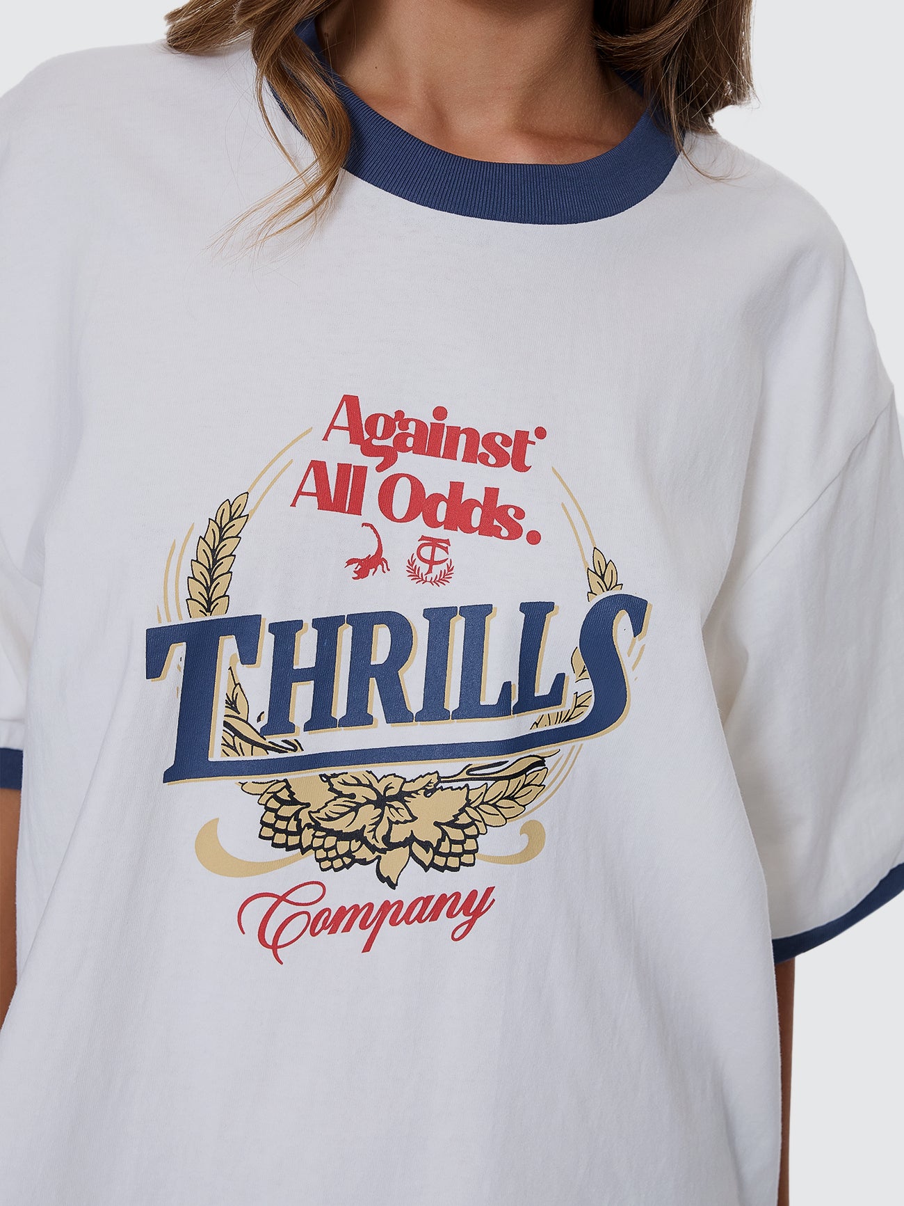 Thrills Co Never Better Square Tee - Dirty White in Dirty White