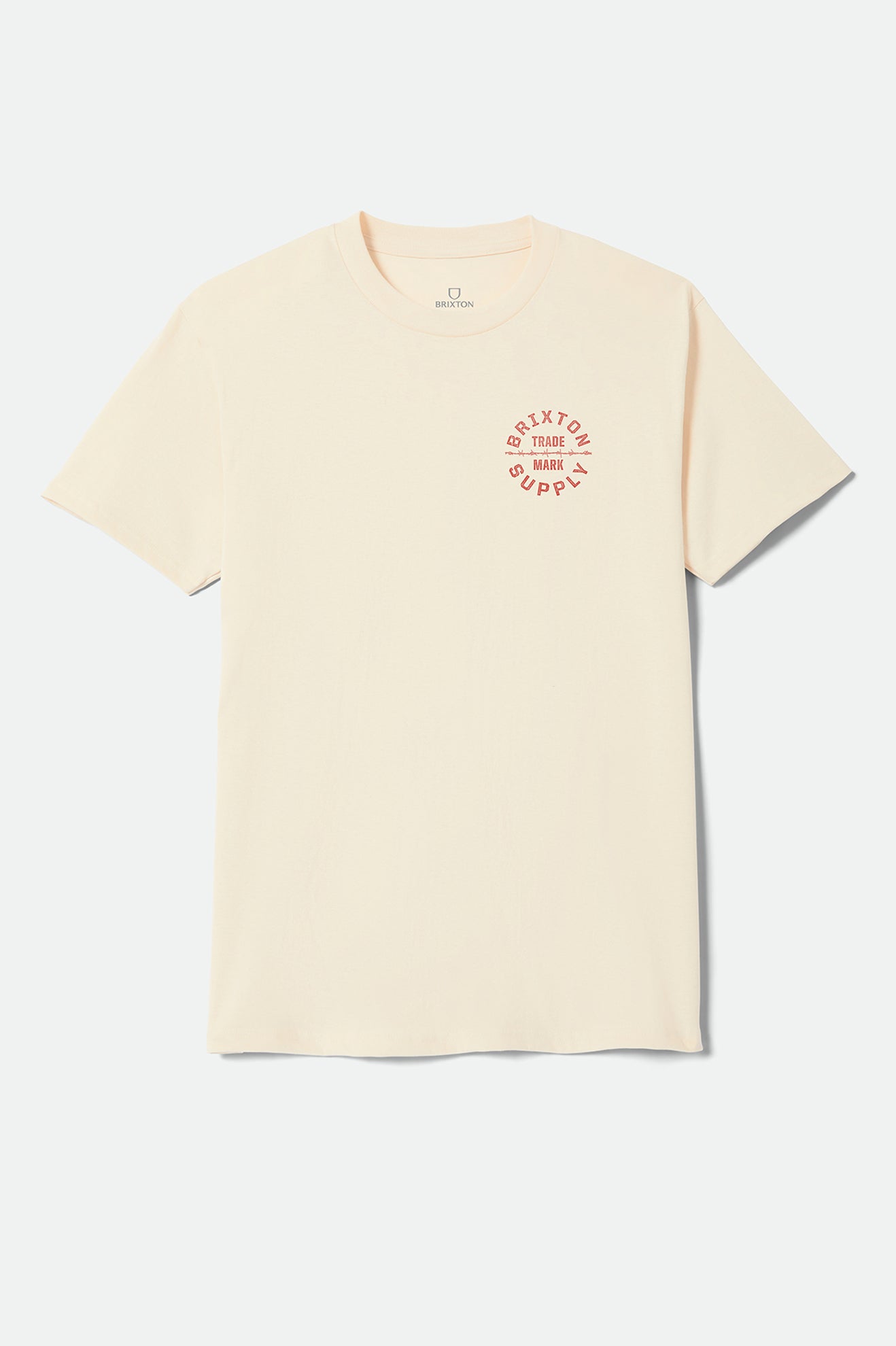 Brixton Oath V S/S Stnd Tee in CREAM/BRICK RED