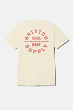 Brixton Oath V S/S Stnd Tee in CREAM/BRICK RED