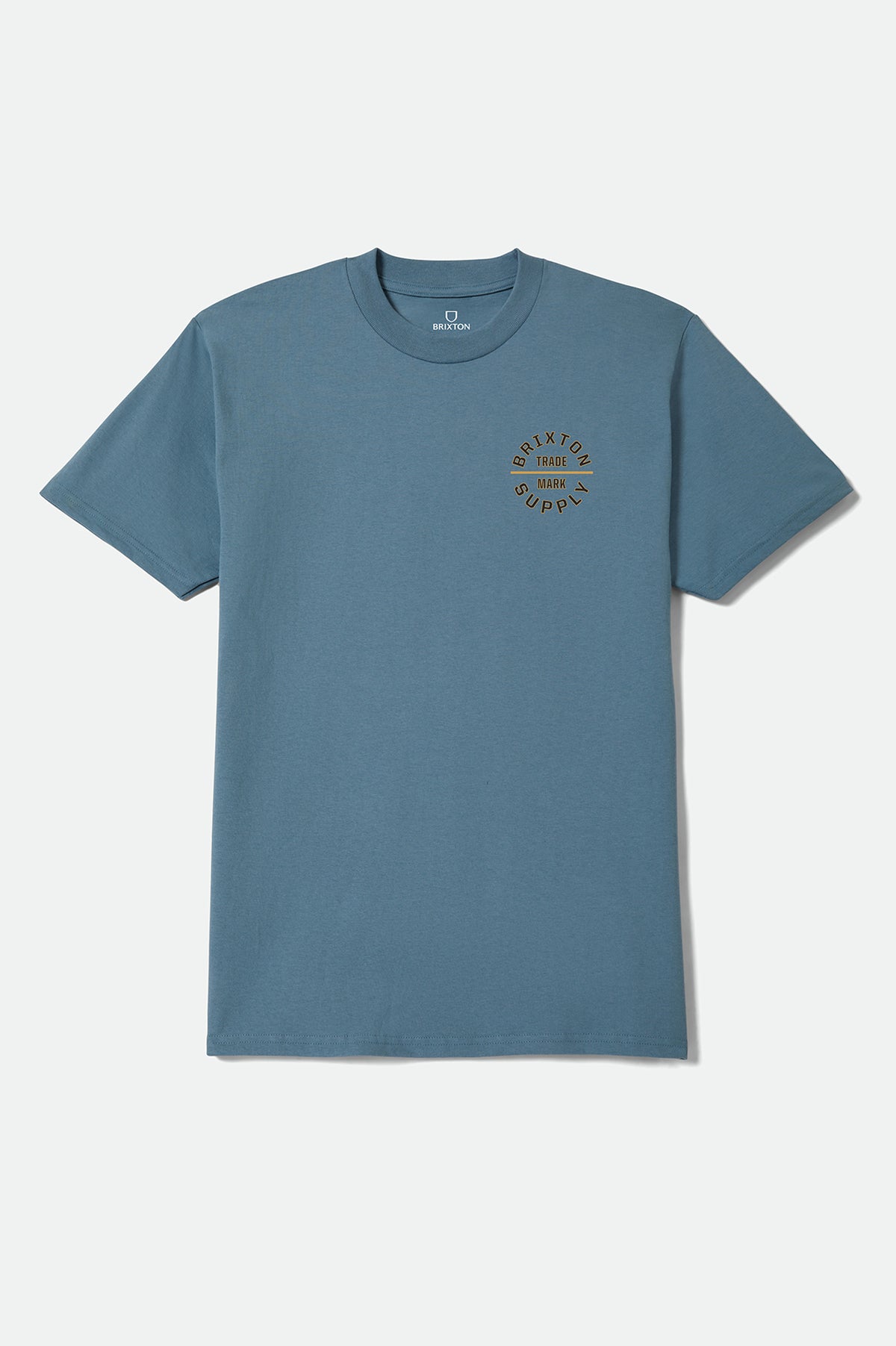 Brixton Oath V S/S Stnd Tee in HARBOR BLUE/SAUTERNE YELLOW/BL