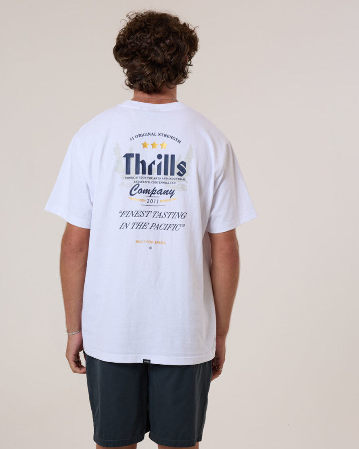 Thrills Og Strength Merch Fit Tee - White in White