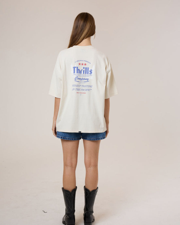Thrills Original Strength Oversized Tee - Heritage White in Heritage White