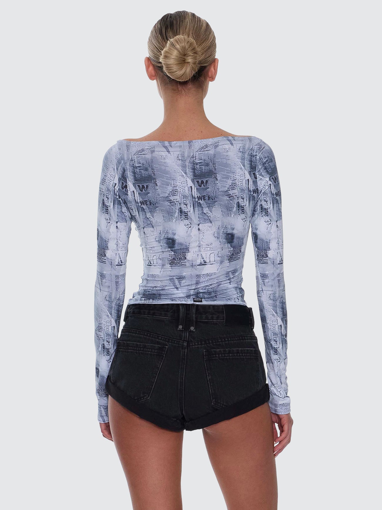 Thrills Co Paper Trail Long Sleeve Top - Grey Matter in Grey Matter
