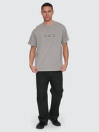 Thrills Co Paradise Falling Embro Merch Fit Tee - Fog in Fog