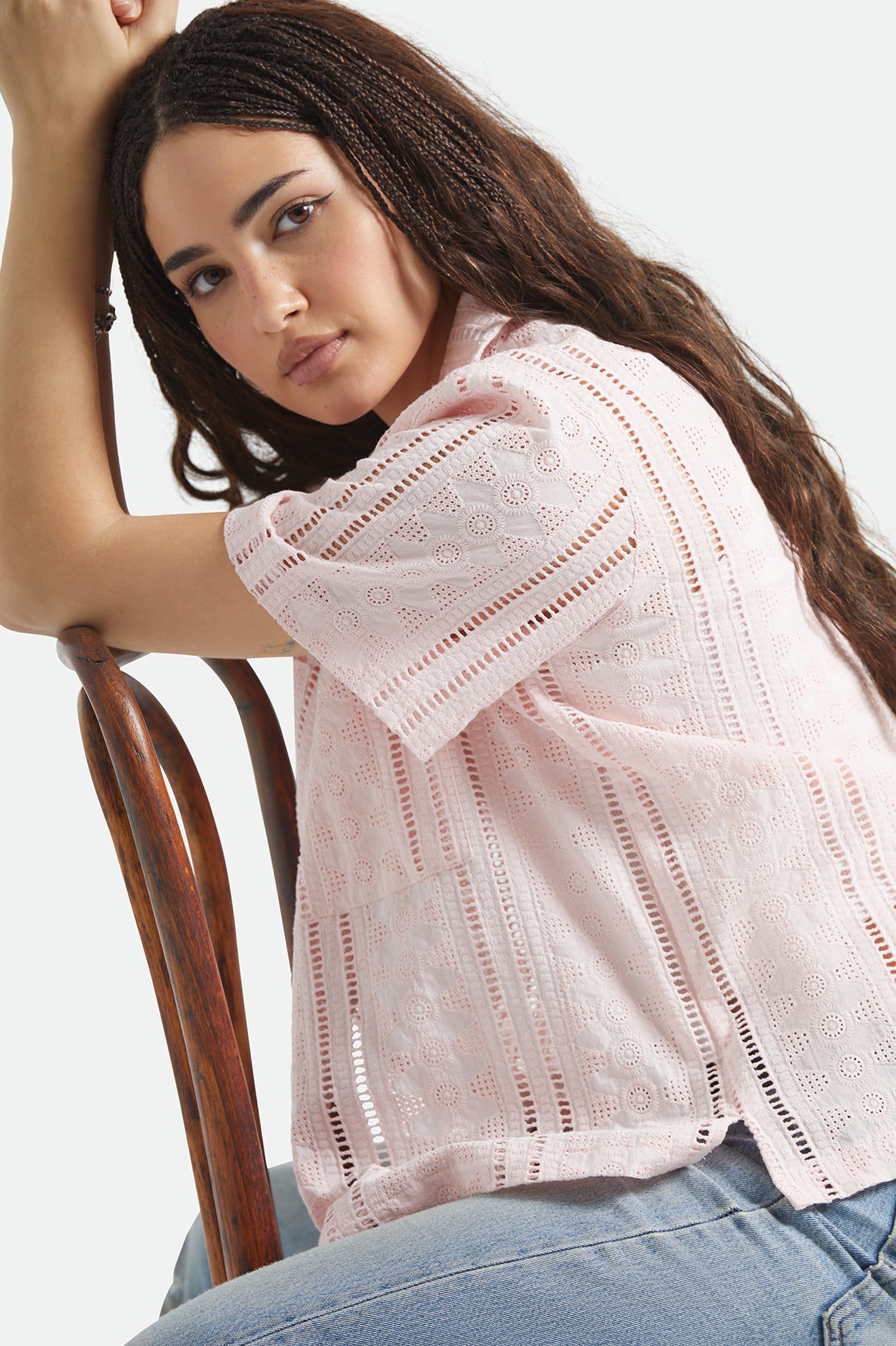 Brixton Paradise Lounge S/S Woven in CHALK PINK