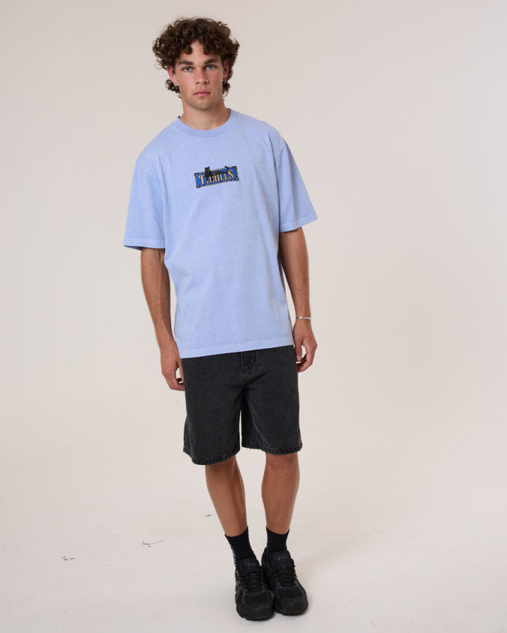 Thrills Pit Stop Oversize Fit Tee - Cornflower Blue in Cornflower Blue