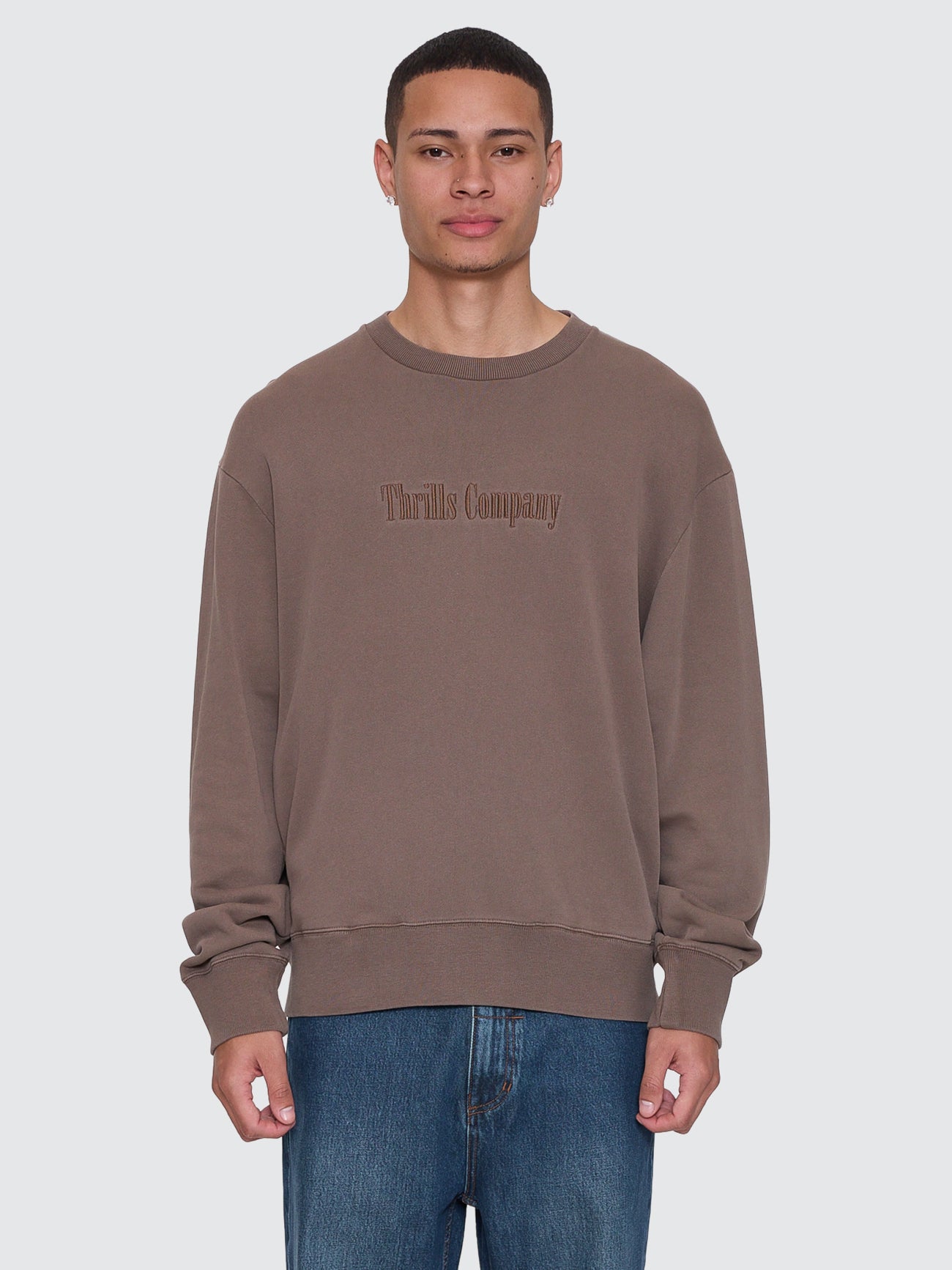 Thrills Co Primitive Box Fit Cropped Crew - Falcon in Falcon