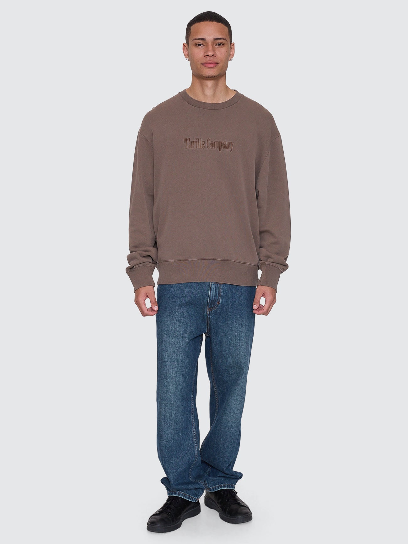 Thrills Co Primitive Box Fit Cropped Crew - Falcon in Falcon