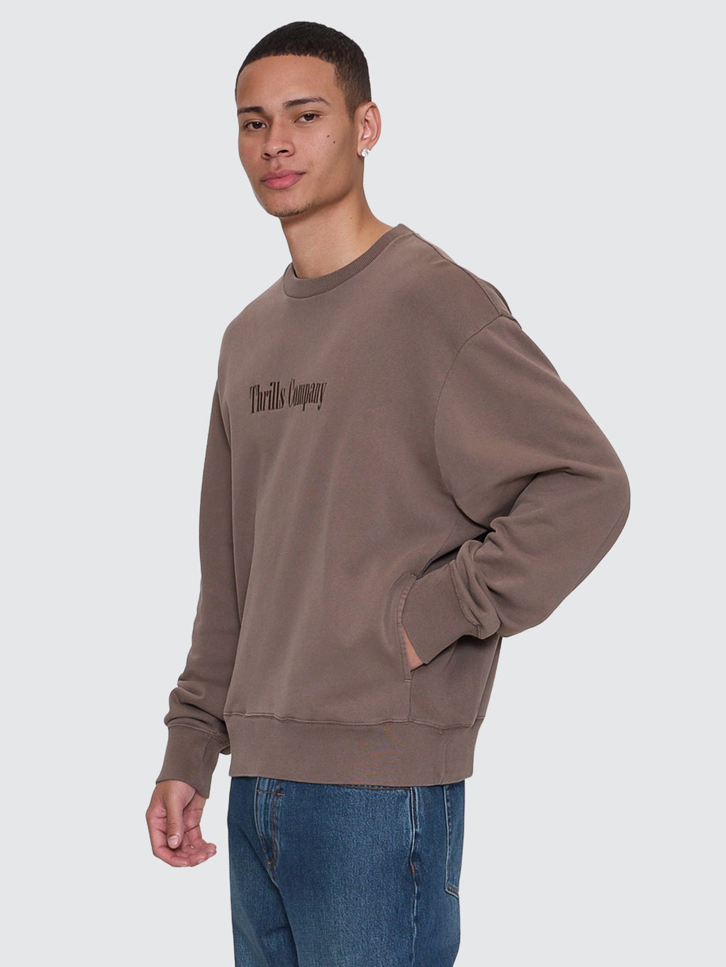 Thrills Co Primitive Box Fit Cropped Crew - Falcon in Falcon
