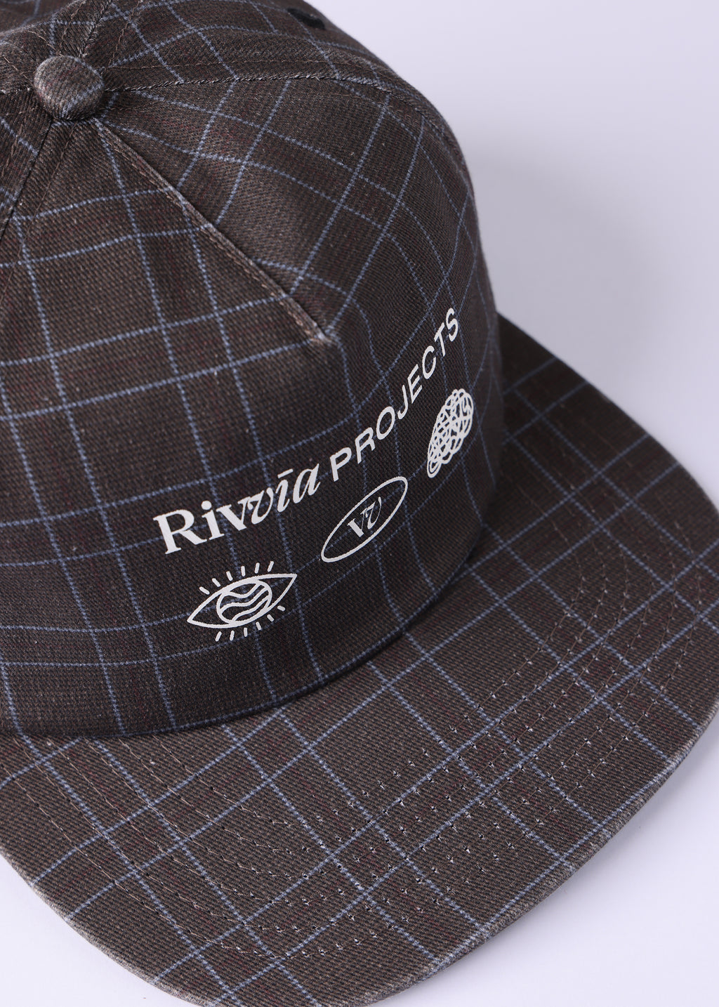 Rivvia Projects Projects Houndstooth Cap in BROWN HOUNDSTOOTH