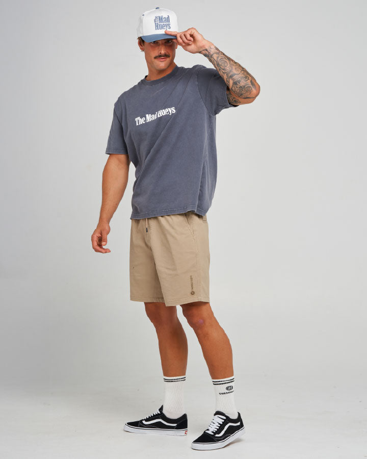 The Mad Hueys Ranch Hueys | Oversized Ss Tee in PETROL BLUE WASHED