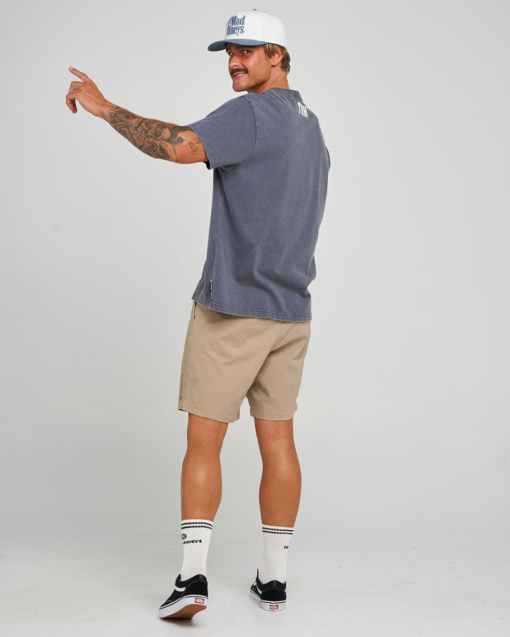 The Mad Hueys Ranch Hueys | Oversized Ss Tee in PETROL BLUE WASHED