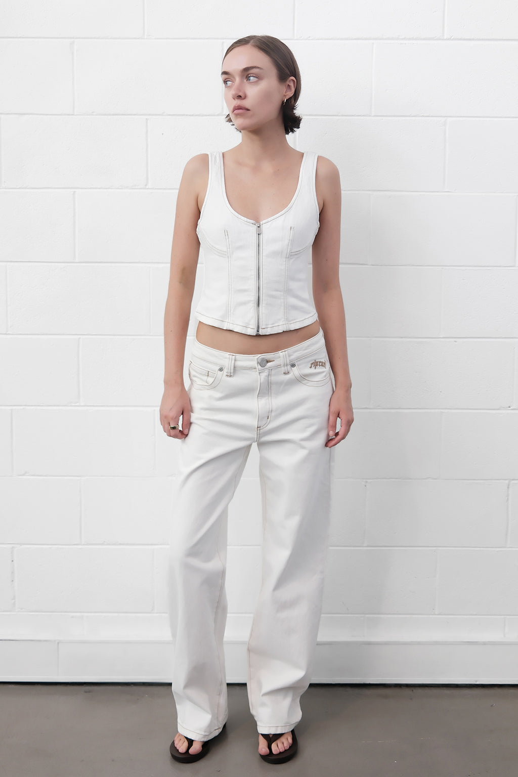 Abrand Jeans Rc Zip Bustier Dune in DUNE