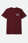 Brixton Regal S/S Stnd Tee in BURGUNDY/TOBACCO