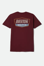 Brixton Regal S/S Stnd Tee in BURGUNDY/TOBACCO