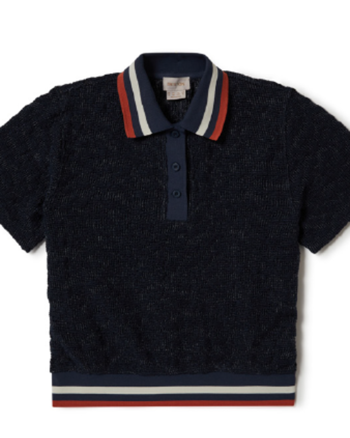 Brixton Retro Mesh S/S Polo in WASHED NAVY