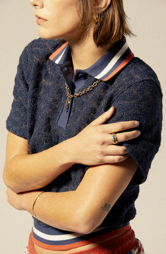 Brixton Retro Mesh S/S Polo in WASHED NAVY