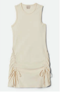 Brixton Ribbed Cinch Mini Dress in OFF WHITE